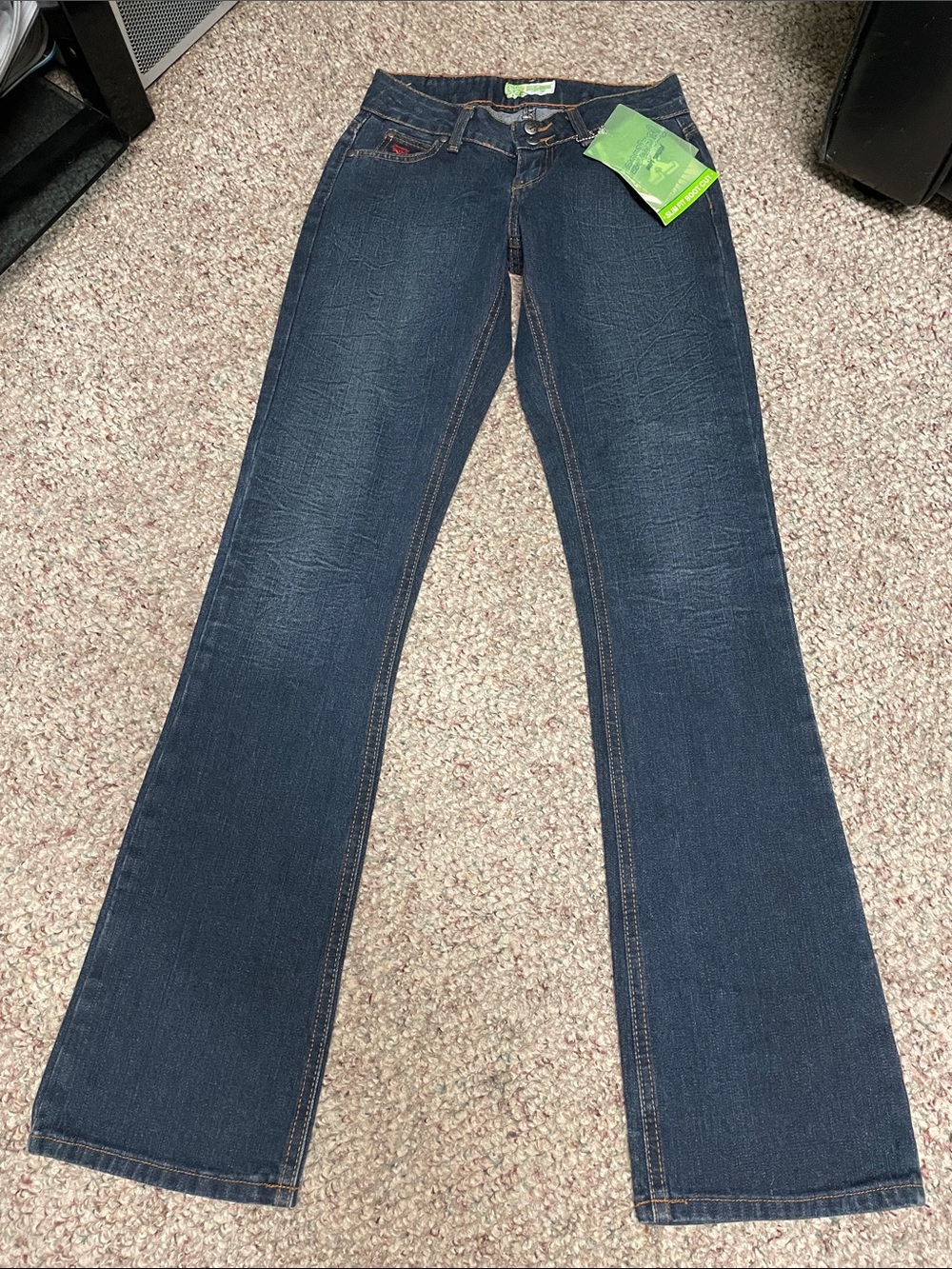 Vintage y2k wrangler Dark Blue Women's Bootcut Jeans - dead stock